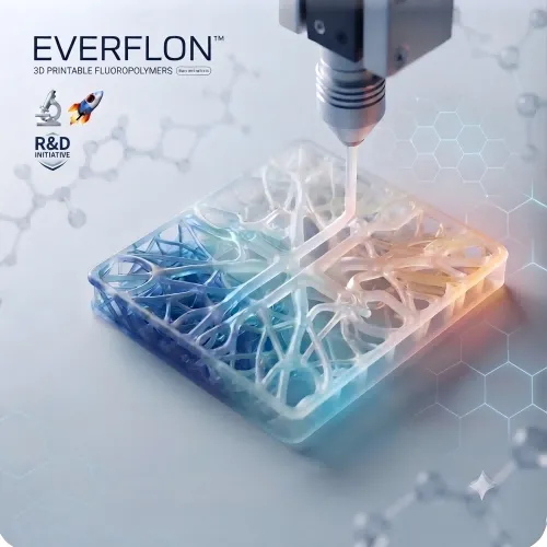 次世代のフロンティアを切り拓く：Everflon™は、未来の用途に向けた新しいクラスの3Dプリント可能なフッ素ポリマーを開発しています