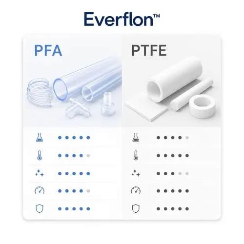PFA vs PTFE：貴社の用途・成形条件に適したフッ素樹脂の選定ガイド