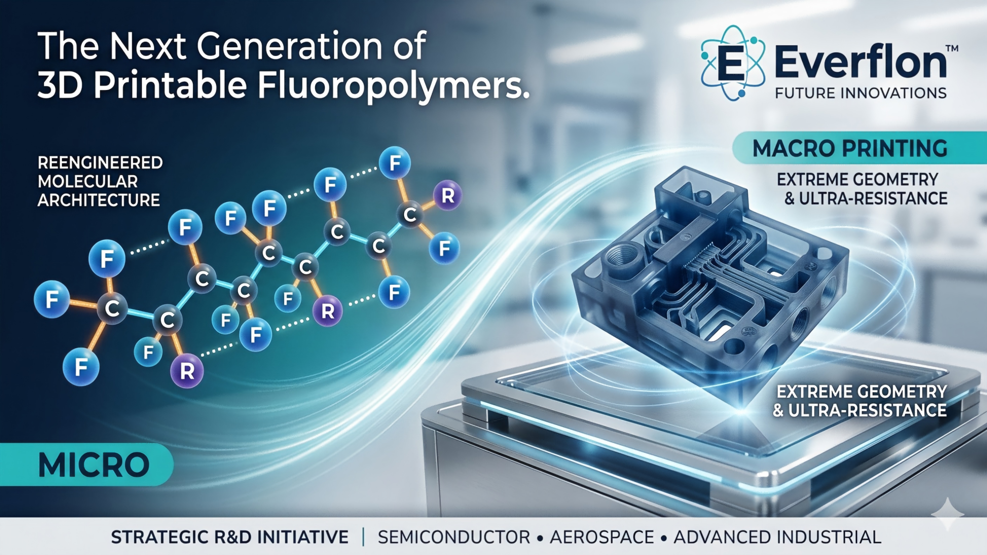 次世代のフロンティアを切り拓く：Everflon™は、未来の用途に向けた新しいクラスの3Dプリント可能なフッ素ポリマーを開発しています